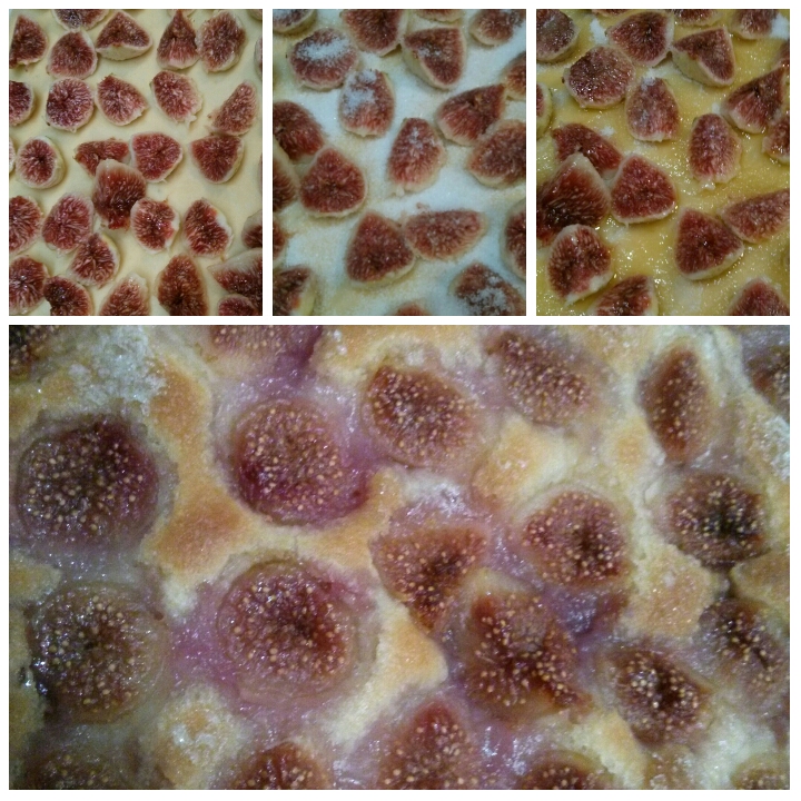 Coca de higos recién cogidos de nuestra higuera, están deliciosos.